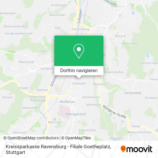 Kreissparkasse Ravensburg - Filiale Goetheplatz Karte