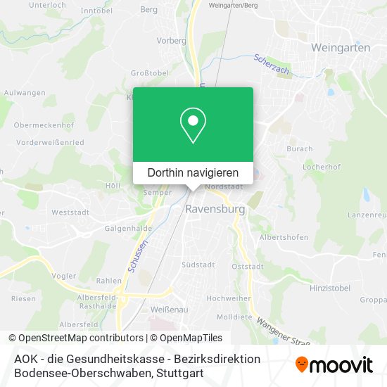 AOK - die Gesundheitskasse - Bezirksdirektion Bodensee-Oberschwaben Karte