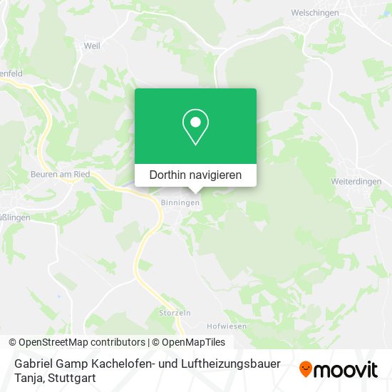 Gabriel Gamp Kachelofen- und Luftheizungsbauer Tanja Karte