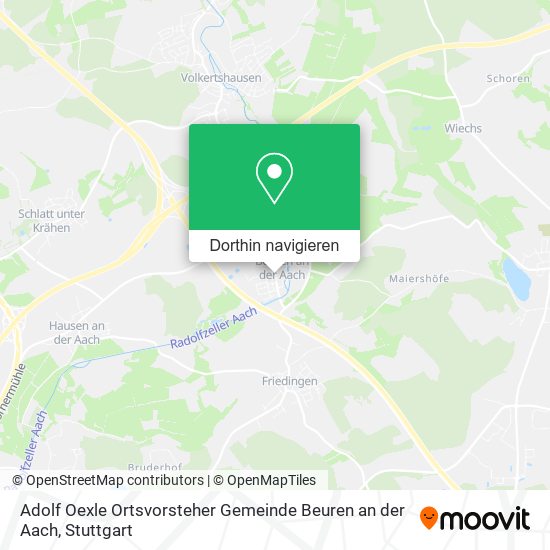 Adolf Oexle Ortsvorsteher Gemeinde Beuren an der Aach Karte
