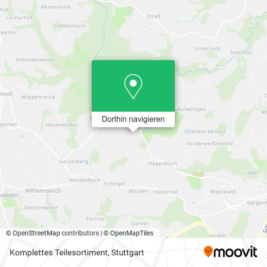Komplettes Teilesortiment Karte