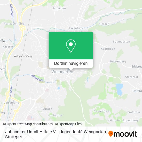 Johanniter-Unfall-Hilfe e.V. - Jugendcafé Weingarten Karte