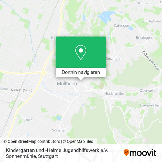 Kindergärten und -Heime Jugendhilfswerk e.V. Sonnenmühle Karte