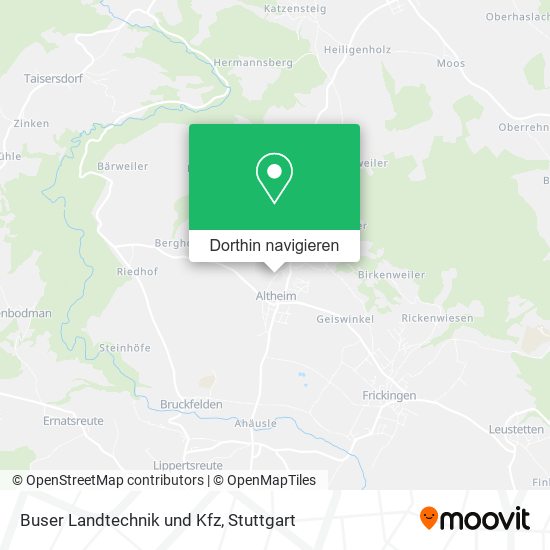 Buser Landtechnik und Kfz Karte
