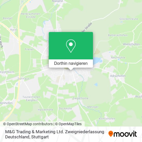M&G Trading & Marketing Ltd. Zweigniederlassung Deutschland Karte