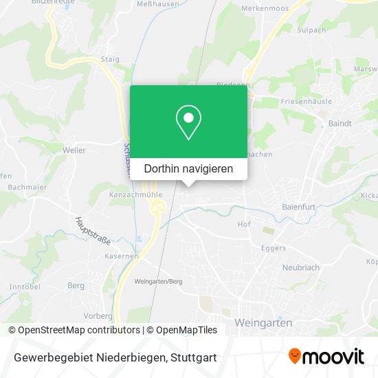 Gewerbegebiet Niederbiegen Karte