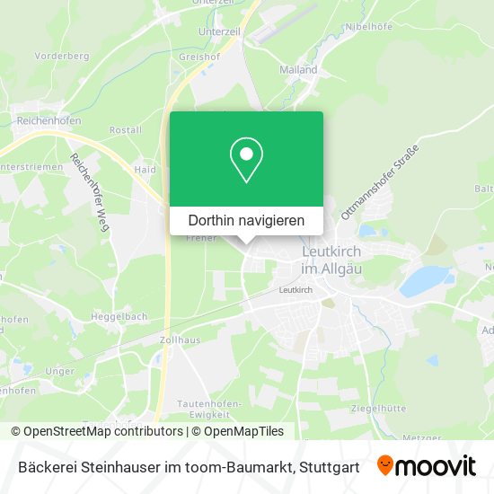 Bäckerei Steinhauser im toom-Baumarkt Karte