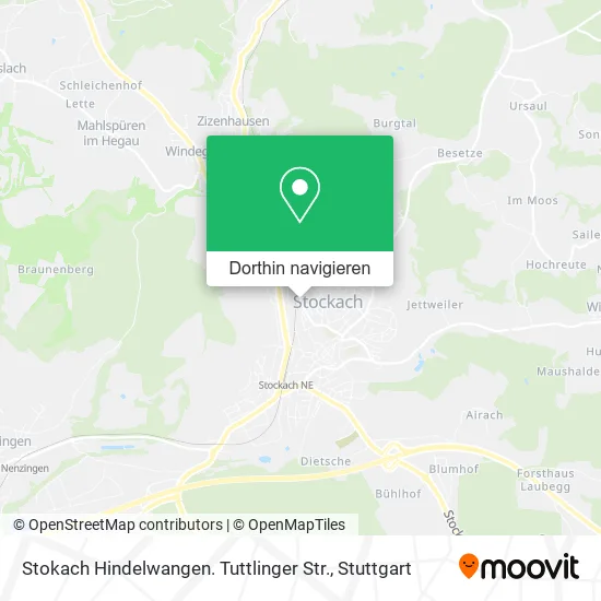 Stokach Hindelwangen. Tuttlinger Str. Karte
