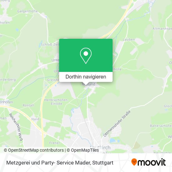 Metzgerei und Party- Service Mader Karte