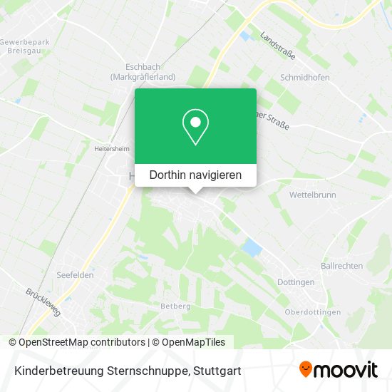 Kinderbetreuung Sternschnuppe Karte