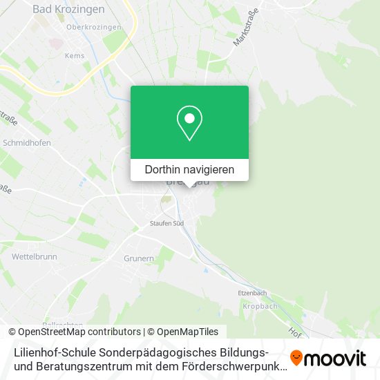 Lilienhof-Schule Sonderpädagogisches Bildungs- und Beratungszentrum mit dem Förderschwerpunkt Lerne Karte