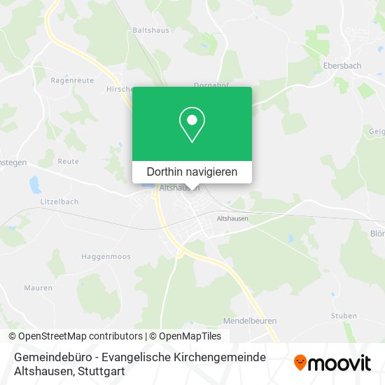 Gemeindebüro - Evangelische Kirchengemeinde Altshausen Karte