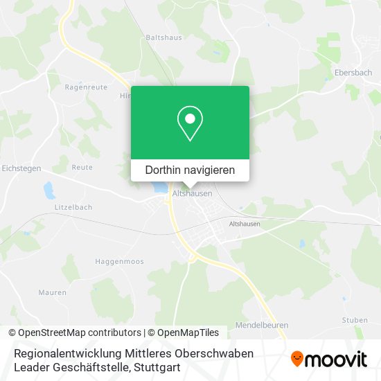 Regionalentwicklung Mittleres Oberschwaben Leader Geschäftstelle Karte