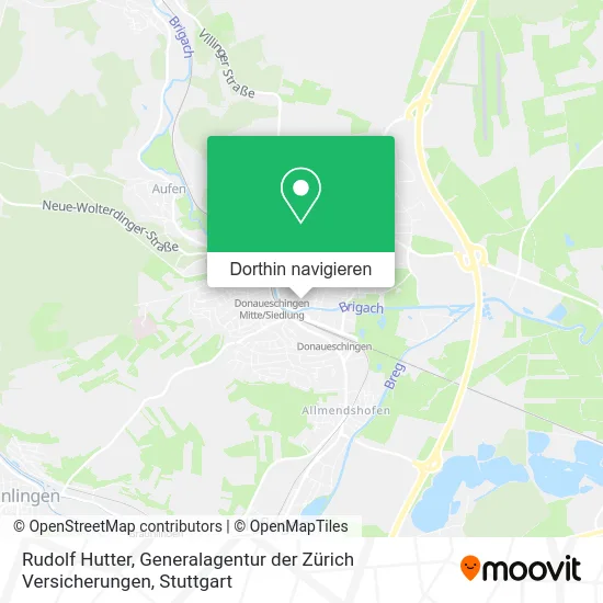 Rudolf Hutter, Generalagentur der Zürich Versicherungen Karte