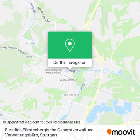 Fürstlich Fürstenbergische Gesamtverwaltung Verwaltungsbüro Karte
