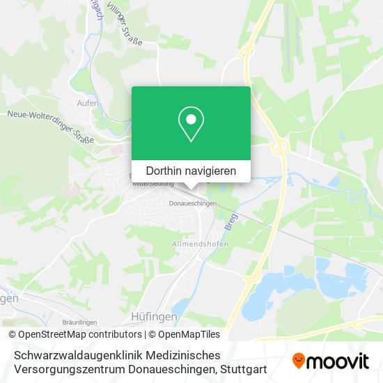 Schwarzwaldaugenklinik Medizinisches Versorgungszentrum Donaueschingen Karte