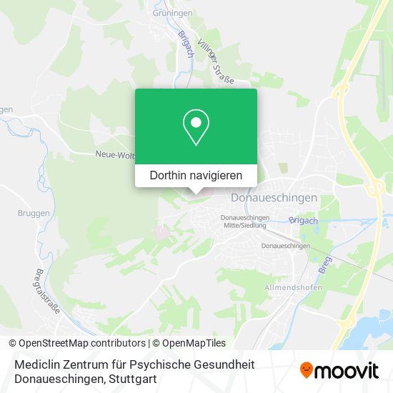 Mediclin Zentrum für Psychische Gesundheit Donaueschingen Karte