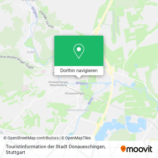 Touristinformation der Stadt Donaueschingen Karte