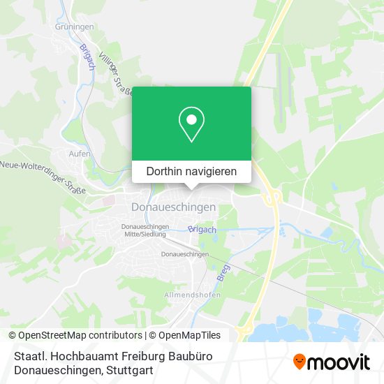 Staatl. Hochbauamt Freiburg Baubüro Donaueschingen Karte