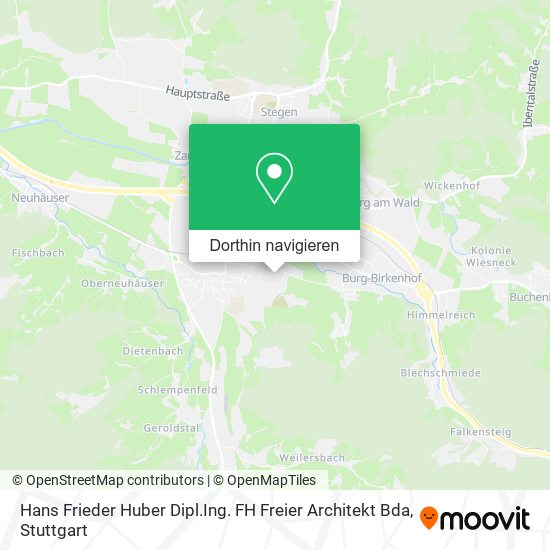 Hans Frieder Huber Dipl.Ing. FH Freier Architekt Bda Karte