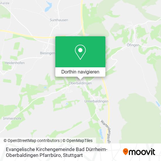 Evangelische Kirchengemeinde Bad Dürrheim-Oberbaldingen Pfarrbüro Karte