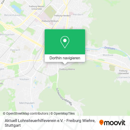 Aktuell Lohnsteuerhilfeverein e.V. - Freiburg Wiehre Karte