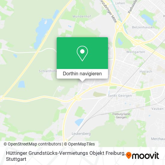 Hüttinger Grundstücks-Vermietungs Objekt Freiburg Karte