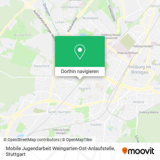 Mobile Jugendarbeit Weingarten-Ost-Anlaufstelle Karte