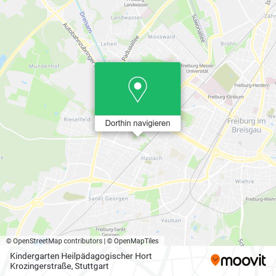 Kindergarten Heilpädagogischer Hort Krozingerstraße Karte