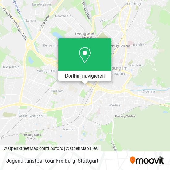 Jugendkunstparkour Freiburg Karte