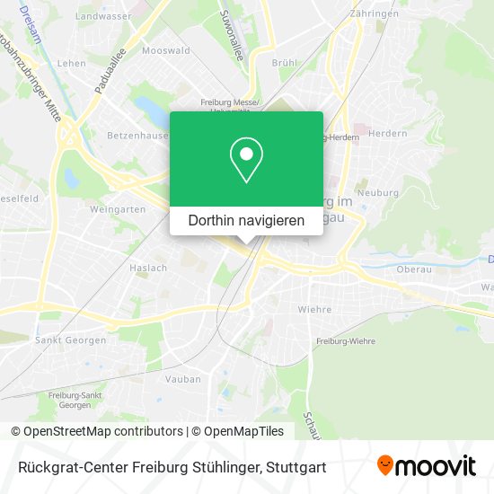 Rückgrat-Center Freiburg Stühlinger Karte