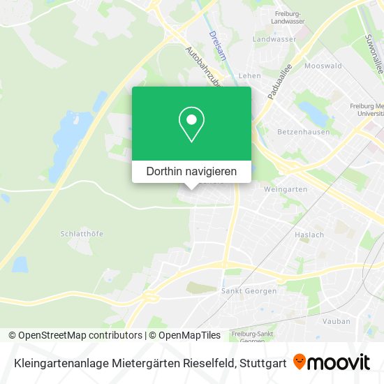 Kleingartenanlage Mietergärten Rieselfeld Karte