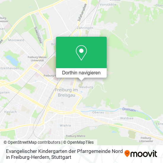 Evangelischer Kindergarten der Pfarrgemeinde Nord in Freiburg-Herdern Karte