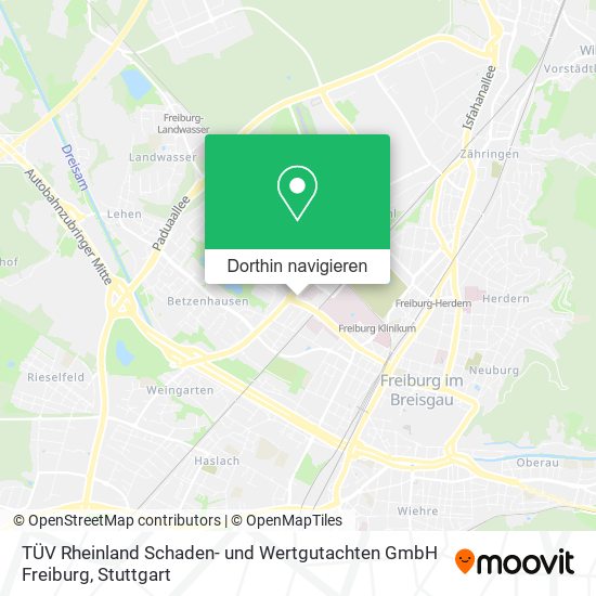 TÜV Rheinland Schaden- und Wertgutachten GmbH Freiburg Karte