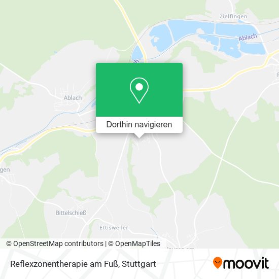 Reflexzonentherapie am Fuß Karte