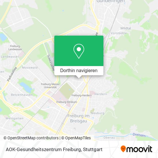 AOK-Gesundheitszentrum Freiburg Karte