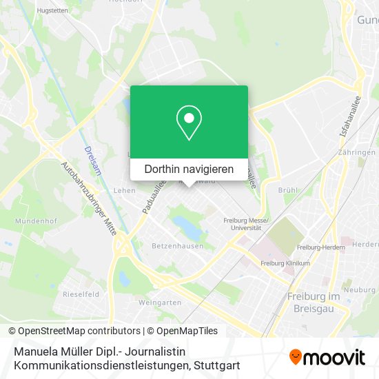 Manuela Müller Dipl.- Journalistin Kommunikationsdienstleistungen Karte