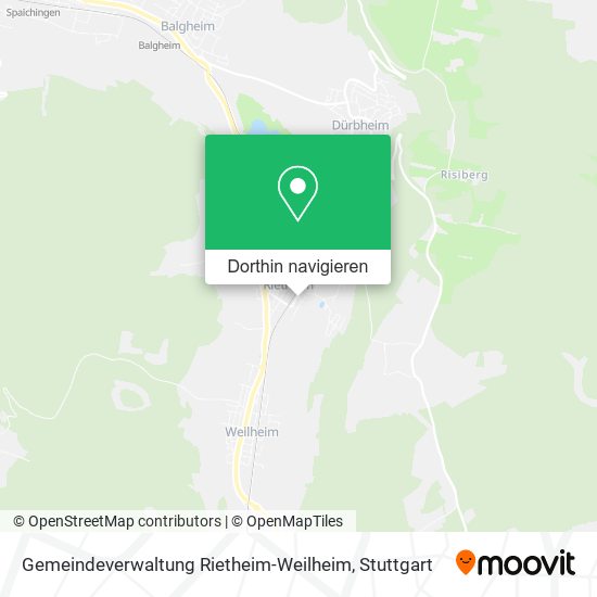 Gemeindeverwaltung Rietheim-Weilheim Karte