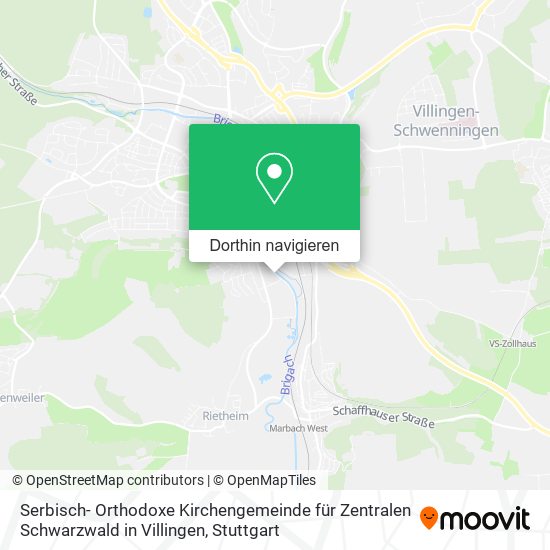 Serbisch- Orthodoxe Kirchengemeinde für Zentralen Schwarzwald in Villingen Karte