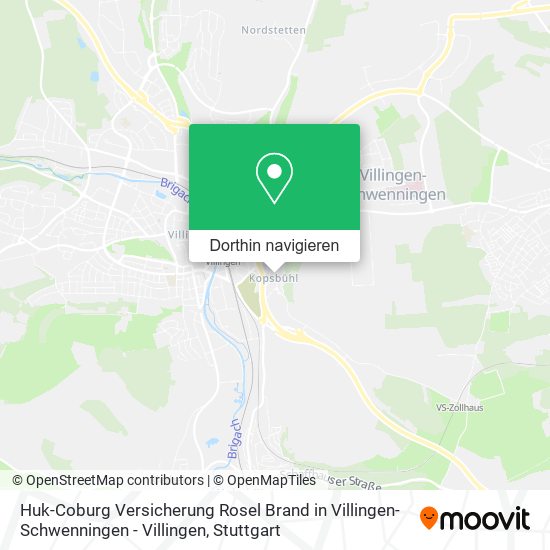 Huk-Coburg Versicherung Rosel Brand in Villingen-Schwenningen - Villingen Karte