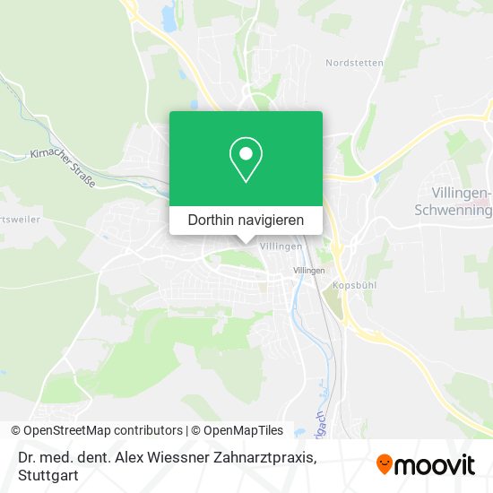 Dr. med. dent. Alex Wiessner Zahnarztpraxis Karte