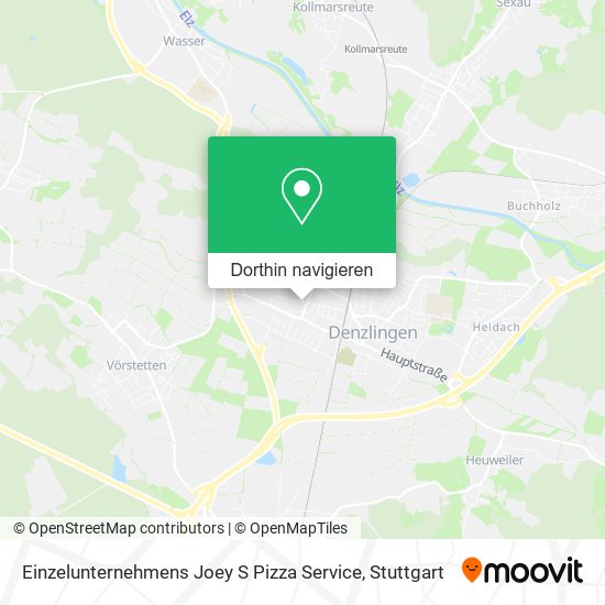 Einzelunternehmens Joey S Pizza Service Karte