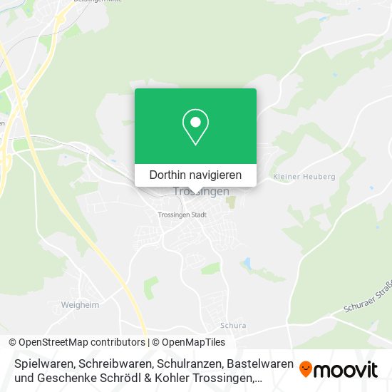 Spielwaren, Schreibwaren, Schulranzen, Bastelwaren und Geschenke Schrödl & Kohler Trossingen Karte