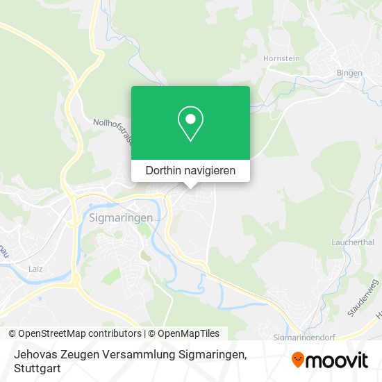 Jehovas Zeugen Versammlung Sigmaringen Karte