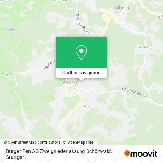Burger Pen AG Zweigniederlassung Schönwald Karte