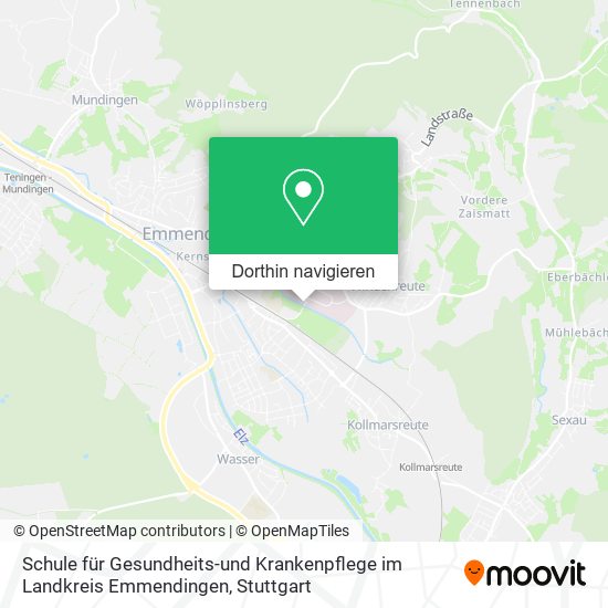Schule für Gesundheits-und Krankenpflege im Landkreis Emmendingen Karte