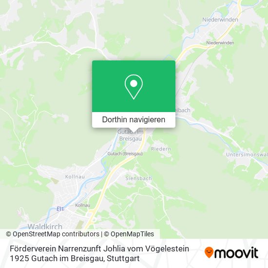 Förderverein Narrenzunft Johlia vom Vögelestein 1925 Gutach im Breisgau Karte