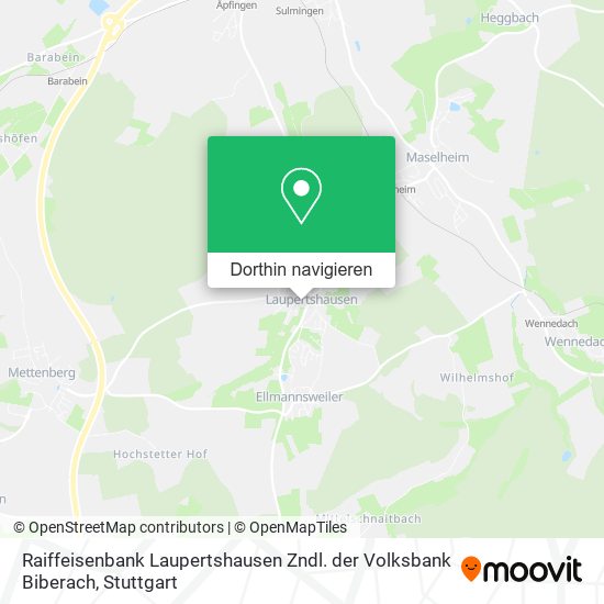 Raiffeisenbank Laupertshausen Zndl. der Volksbank Biberach Karte