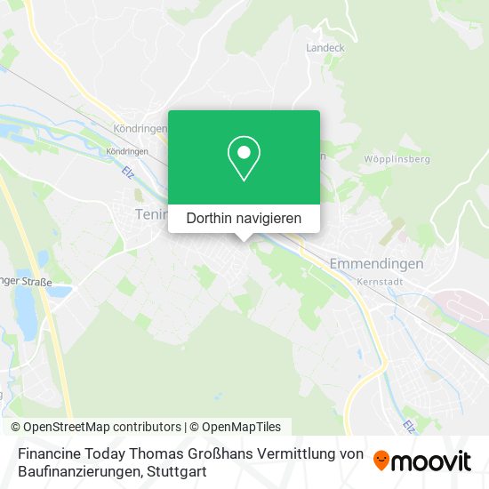 Financine Today Thomas Großhans Vermittlung von Baufinanzierungen Karte