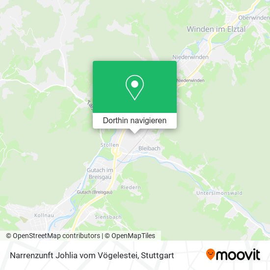 Narrenzunft Johlia vom Vögelestei Karte